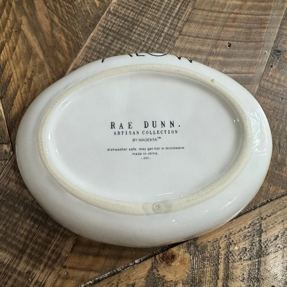 RAE DUNN “Meow” Ivory Ceramic Cat Bowl Pet Food Dish 6